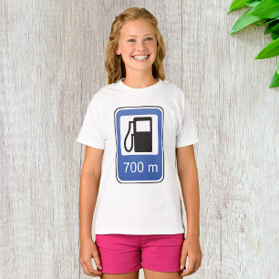 ガソリンスタンド道路標識女の子Tシャツ Tシャツ