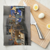 ガソリンスタンド – アメリカ素晴らしのロードトリップ1939 キッチンタオル (四つ折り)