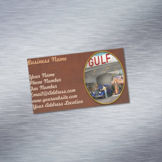 ガソリンスタンド – アメリカ素晴らしのロードトリップ1939 マグネット名刺 (インサイチュ)