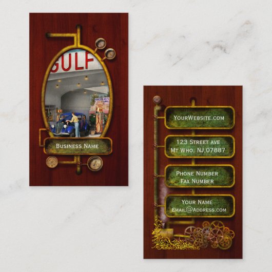 ガソリンスタンド – アメリカ素晴らしのロードトリップ1939 名刺 (正面/裏面)