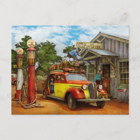ガソリンスタンド – ピータウン1940への新鮮な配達 ポストカード (正面)