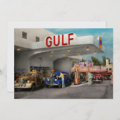 ガソリンスタンド - 1939年のアメリカの大陸横断自動車旅行 招待状 (正面/裏面)