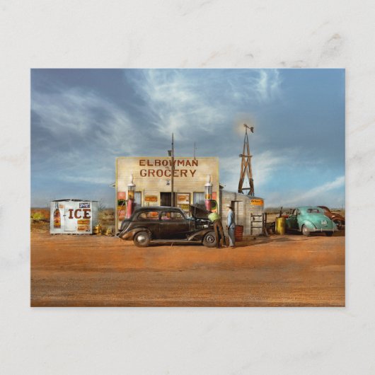 ガソリンスタンド – 1940年の真ん中 ポストカード (正面)