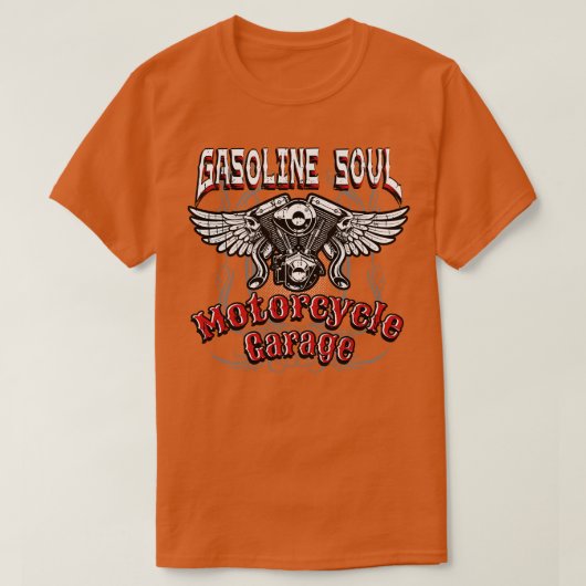 ガソリンソウルモーターサイクルバイクもしくは自転車に乗る人 Tシャツ (デザイン正面)