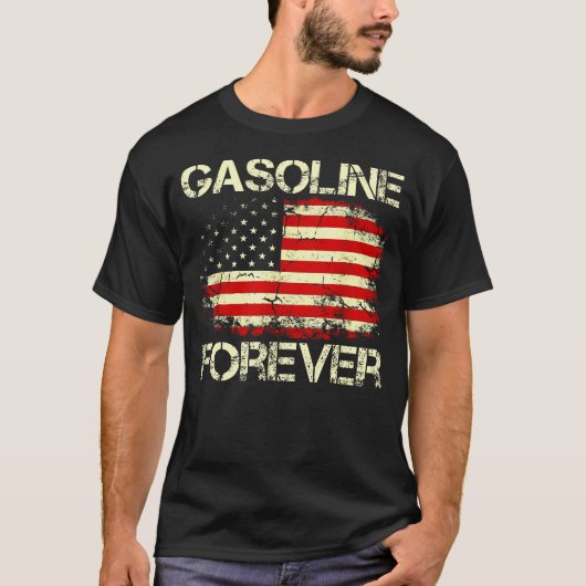 ガソリンフォーエバーおもしろいサ州旗ガス車Gar Tシャツ (正面)