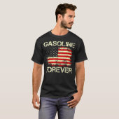 ガソリンフォーエバーおもしろいサ州旗ガス車Gar Tシャツ (正面フル)