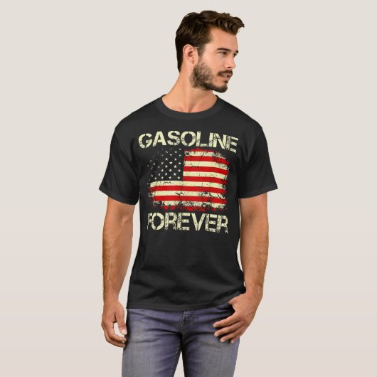 ガソリンフォーエバーおもしろいサ州旗ガス車Gar Tシャツ (正面フル)