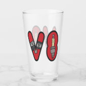 ガソリンヘッドV8車愛好家 タンブラーグラス (正面)