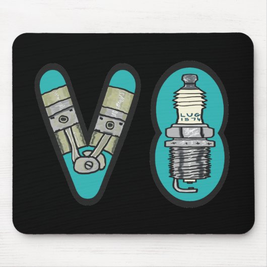 ガソリンヘッドV8車愛好家 マウスパッド (正面)