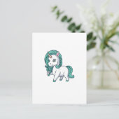 ガソリンマンのユニコーン かわいい面白いユニコーンデザイン ポストカード (スタンド正面)
