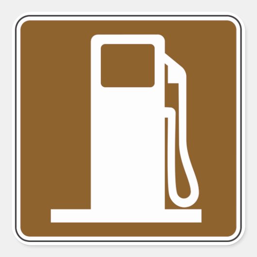 ガソリン交通標識のステッカー スクエアシール (正面)