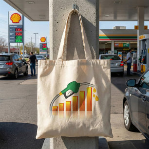 ガソリン価格高騰のインフレチャート トートバッグ