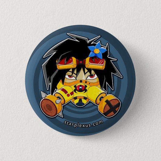 ガソリン桜ボタン 缶バッジ (正面)