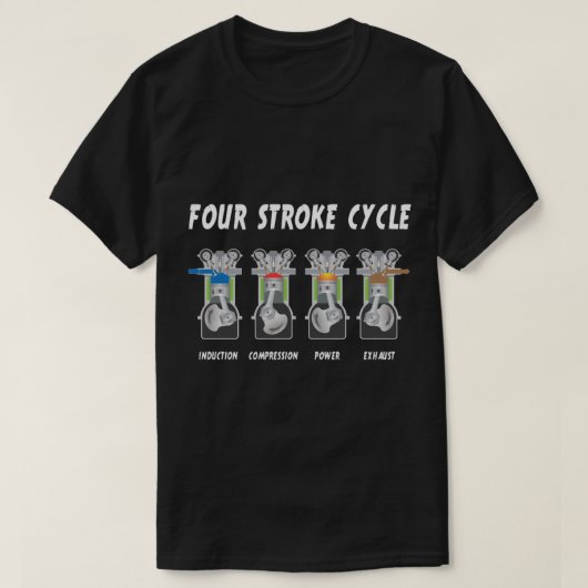 ガソリン4ストロークサイクル Tシャツ (デザイン正面)