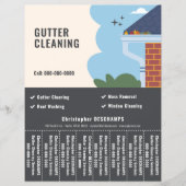 ガタークリーニングサービス切り取りストリップフライヤー チラシ (正面)