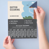 ガタークリーニングサービス切り取りストリップフライヤー チラシ (手)