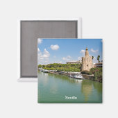 ガダルキビル川とゴールデンタワー。 マグネット (正面/裏面)