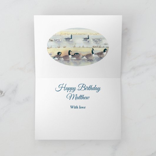 ガチョウおもしろいがぶつかっ素晴らしたいとこの誕生日カード カード (内部)