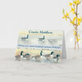 ガチョウおもしろいがぶつかっ素晴らしたいとこの誕生日カード カード (黄色い花)