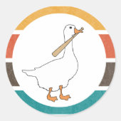 ガチョウおもしろいの鳴き声が鳴る ラウンドシール (正面)