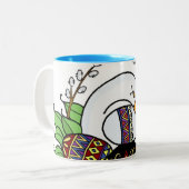 ガチョウおよびPysankyのウクライナ人のイースターエッグの民芸、 ツートーンマグカップ (正面左)
