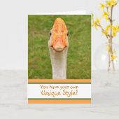 ガチョウとお世辞の誕生日カード カード (黄色い花)