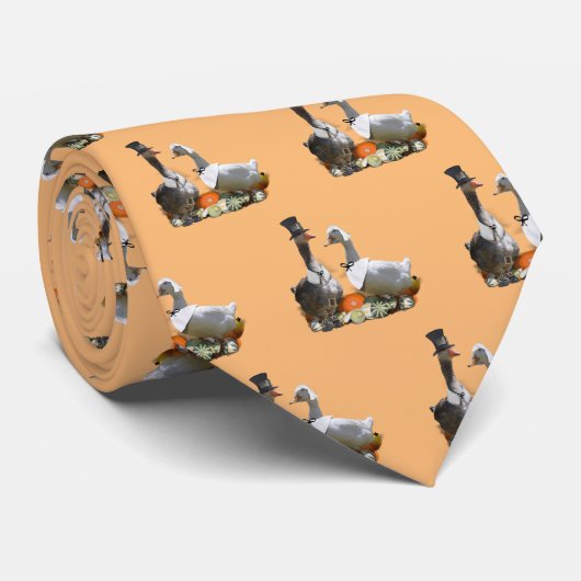 ガチョウとアヒルの巡礼者の感謝祭 ネクタイ (ロール)
