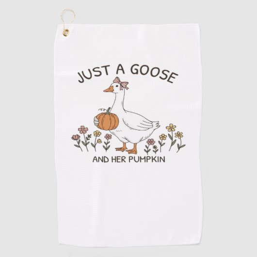 ガチョウとカボチャクラシックのTシャツ ゴルフタオル (正面)