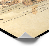 ガチョウとカメリアヴィンテージ日本美術 ポスター (角)