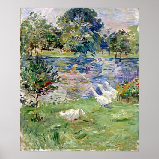 ガチョウと一緒にボートに乗ったベリス・モリソト・ガール ポスター (正面)