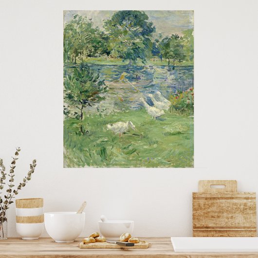 ガチョウと一緒に舟に乗ったモリソトの娘 ポスター (キッチン)