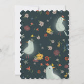 ガチョウと水色の花 招待状 (裏面)