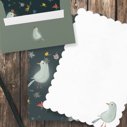 ガチョウと水色の花 招待状