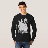 ガチョウのささやき手 水鳥 動物 ガチョウ Tシャツ (正面フル)