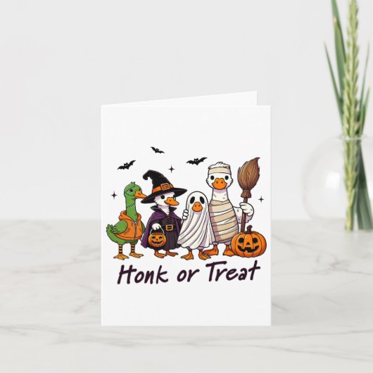ガチョウのハロウィーンの衣装おもしろい カード (正面)