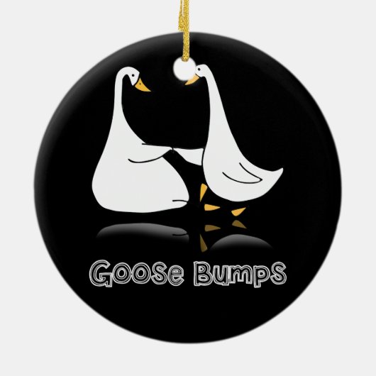 ガチョウの刺繍が施された間抜けガチョウ最高のの金 セラミックオーナメント (裏面)