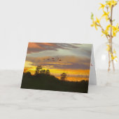 ガチョウの励ましの詩と夕日 カード (黄色い花)