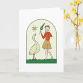 ガチョウの女 カード (黄色い花)