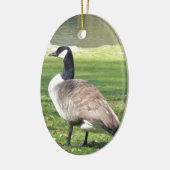 ガチョウの水辺、野生動物、自然 セラミックオーナメント (左)