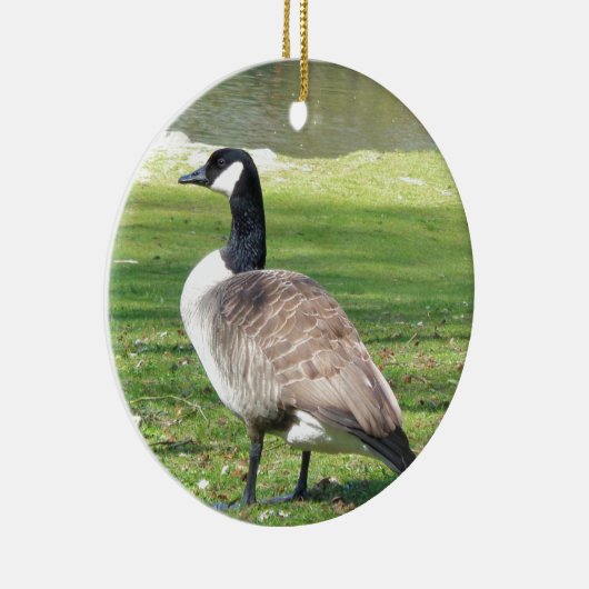 ガチョウの水辺、野生動物、自然 セラミックオーナメント (右)