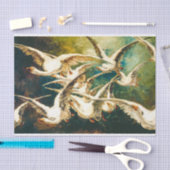 ガチョウの群れデコパージュ 薄葉紙 (クラフト)