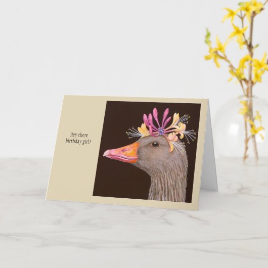 ガチョウの誕生日カードをアリシア カード (黄色い花)