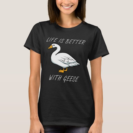 ガチョウの野生動物との生活自然ガチョウ Tシャツ (正面)