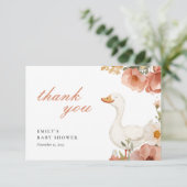 ガチョウの間抜け少女の赤ちゃんシャワー サンキューカード (スタンド正面)