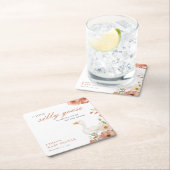 ガチョウの間抜け少女の赤ちゃんシャワー スクエアペーパーコースター (インサイチュ)