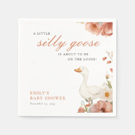 ガチョウの間抜け少女の赤ちゃんシャワー スタンダードカクテルナプキン