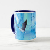 ガチョウの青い雪のマグカップ マグカップ (正面左)