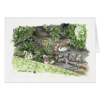 ガチョウのplantesが付いている裏庭