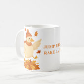 ガチョウは先にジャンプして後で熊手 Funny Autumn Mug コーヒーマグカップ (正面左)