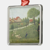 ガチョウを持つ子供 メタルオーナメント (左)